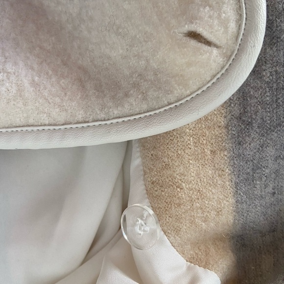 Chico's Women's Wrap Jacket Size 2 Colorblock Striped Yarn-Dye Boiled Wool 100% - Picture 5 of 8